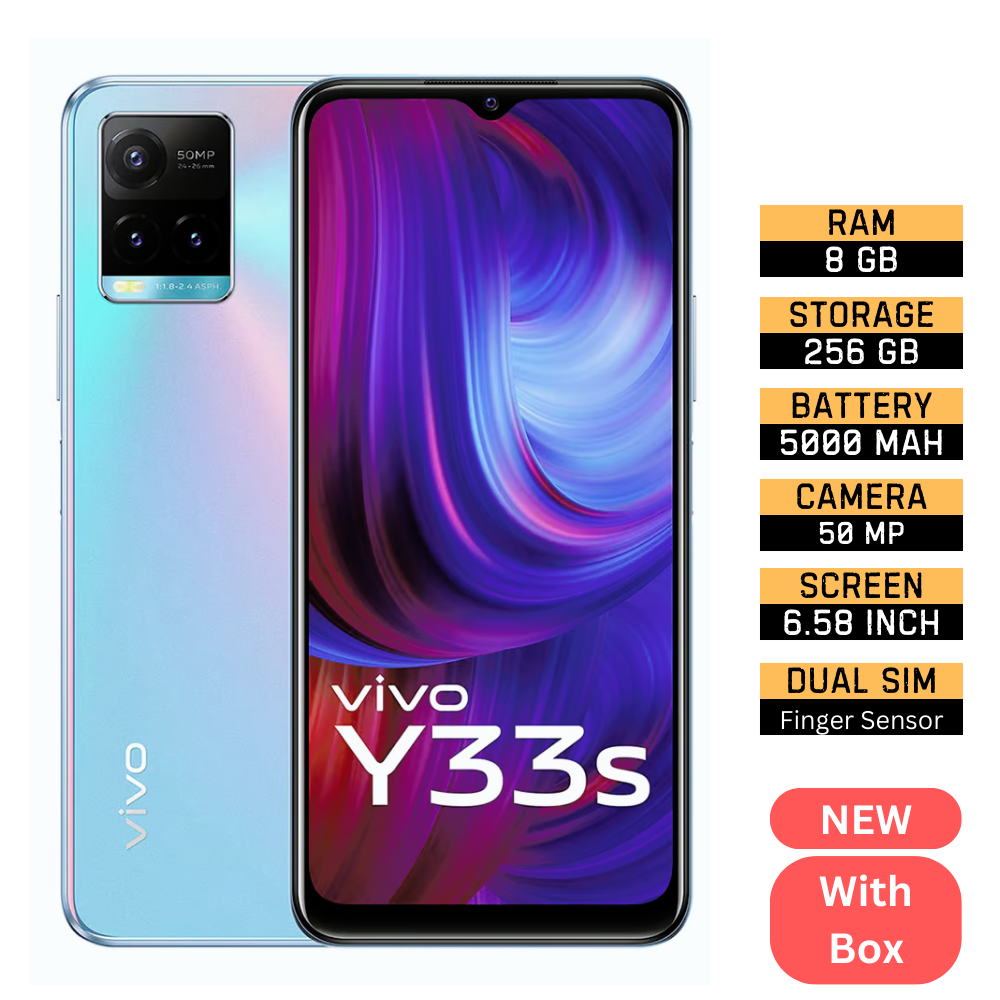 Vivo Y33S, 8GB RAM, 256GB Storage - 4G LTE, Dual SIM
